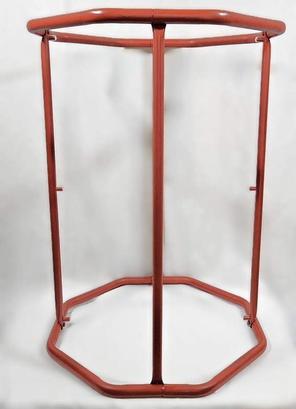 Fully Restored Brick Red Brass Glass Mirror 3 Tier Etagere Shelf Unit C. 1960s gallery