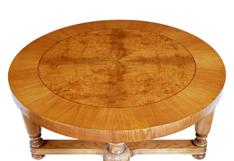 ART DECO SWEDISH CARVED BIRCH AND ELM COFFEE TABLE gallery