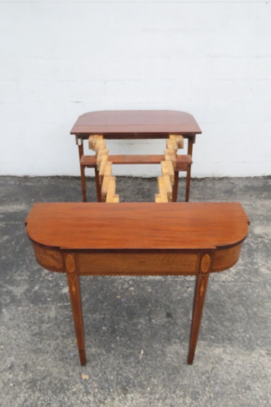Mahogany Inlay Console Card Dinette Dining Extension Table 6082 gallery
