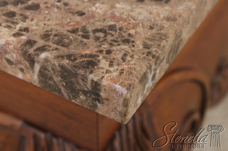 L73134: CENTURY Chippendale Style Marble Top Console Table gallery