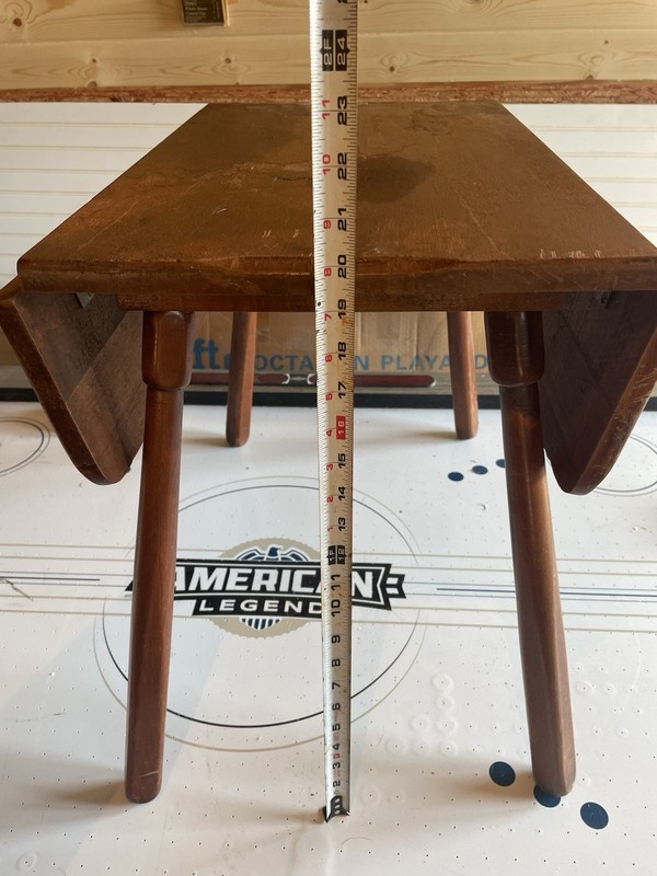 Vintage Antique Drop Leaf Table End Table Child Size Turned Legs 26”X 20”X 22” gallery