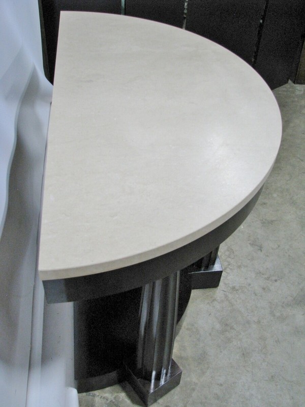 Thomas Pheasant For Baker Furniture Temple Console Table; Mahogany & Limestone gallery
