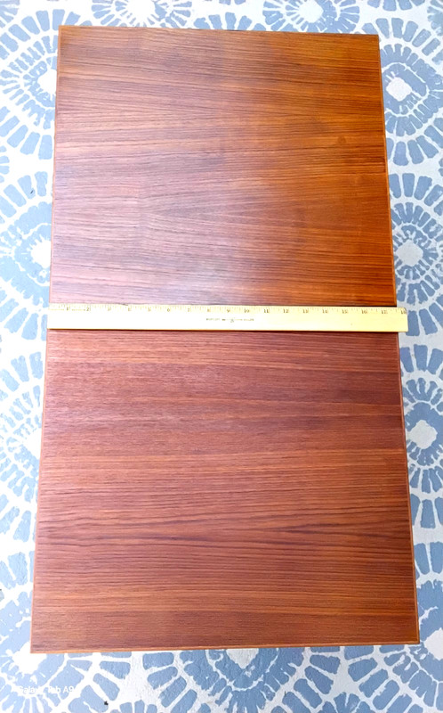 Vintage Nesting Pair Mid Century Modern Solid Teak Wood End Tables 15 x 17 x 16 gallery