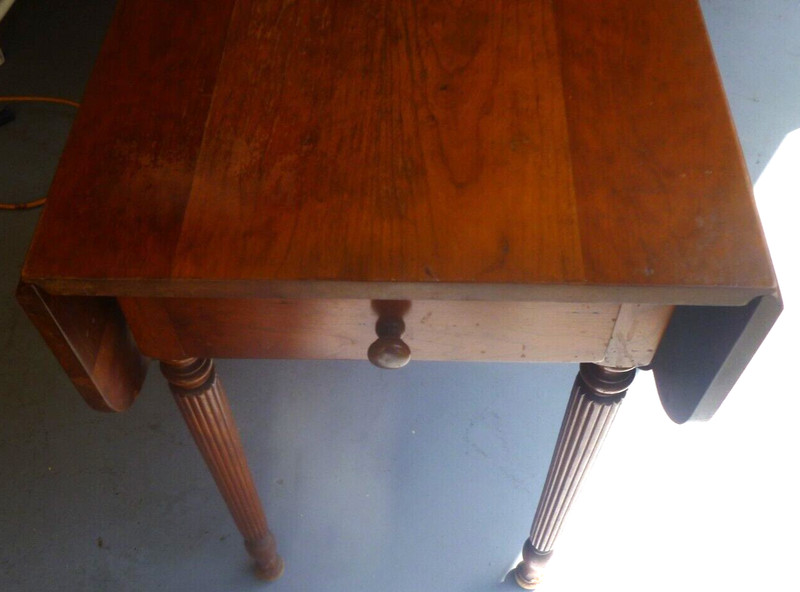 Stickley Cherry Valley dining drop leaf table 2 drawer Antique Mid century gallery