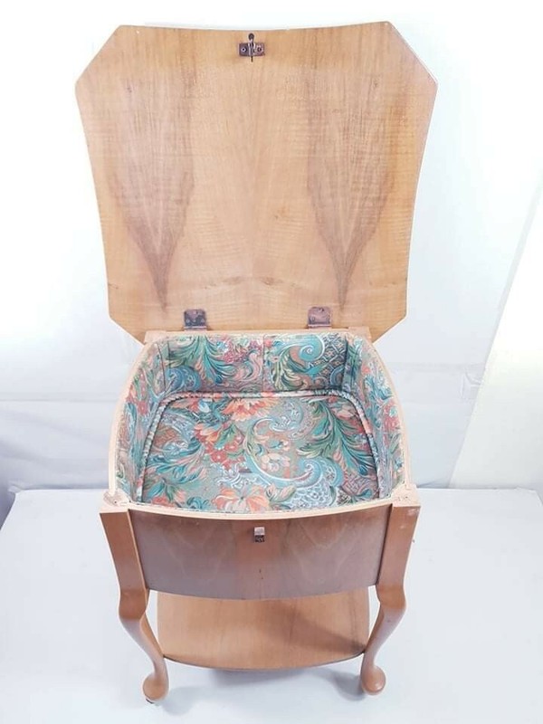 Antique Victorian Sewing Box / Table Figured Walnut Free Delivery Uk gallery