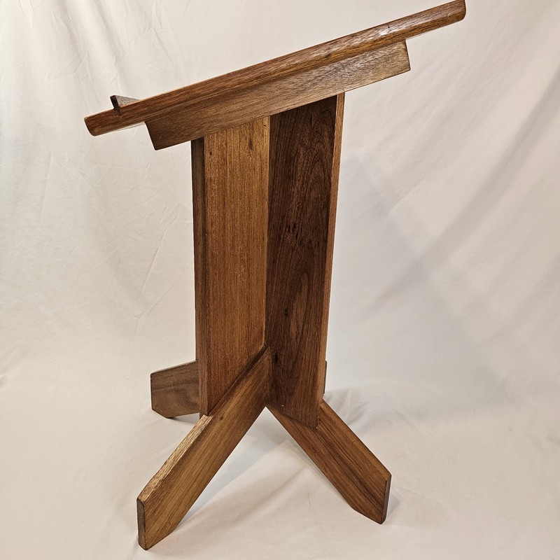 Vintage Library Lectern Book Bible Stand Display Mission Arts & Crafts Walnut gallery