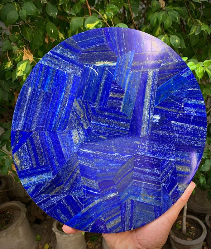 Natural Handmade Lapis Lazuli Table Top Stone Unique Design Coffee -Decoration gallery