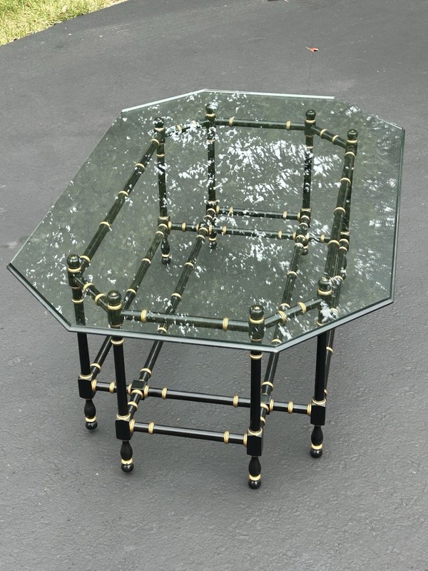 Kindel Faux Bamboo Glass Top Coffee Table Model 66-862 gallery