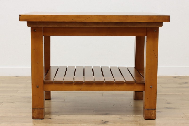 Farmhouse Vintage Birch Butcher Block Kitchen Island Table #55278 gallery