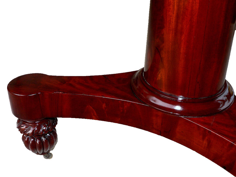 Center TABLE, Foyer, Classical Empire, Mahogany, Rswd Band Inlay, 35" dia, c1830 gallery