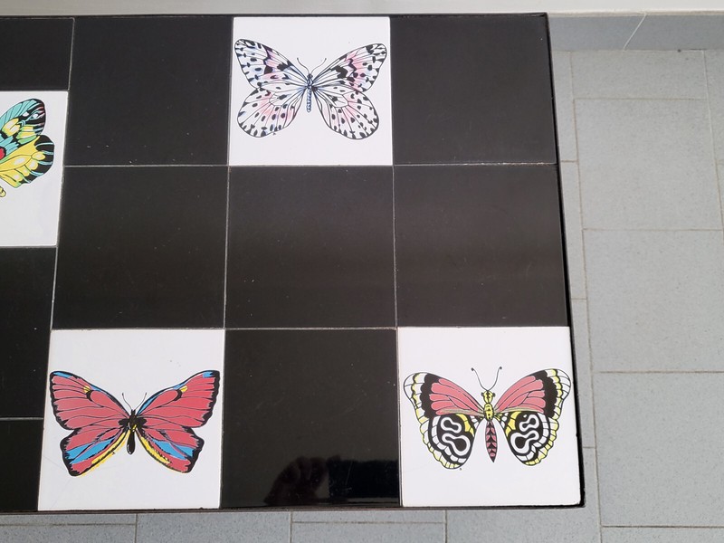 Vintage Coffee Table 1950 Ceramic & Metal Butterflies 50S 1950S gallery