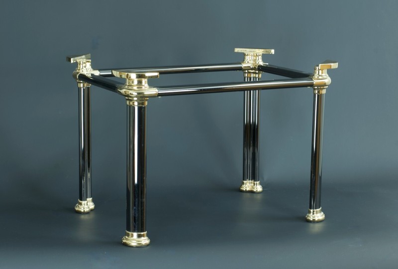 Antique Lot Table Low Nesting Bronze Golden Style Jansen Vintage Design X 3 gallery