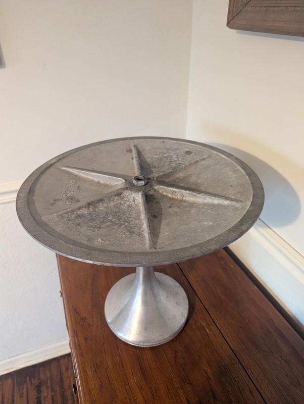 MCM LAVERNE MIDCENTURY MODERN TULIP STEM METAL SIDE TABLE ~BASE ONLY~ gallery