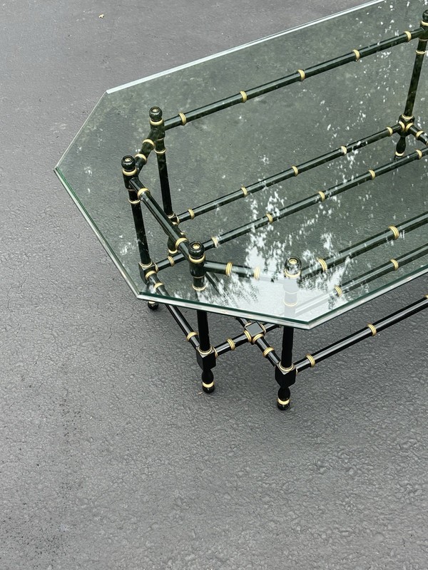 Kindel Faux Bamboo Glass Top Coffee Table Model 66-862 gallery