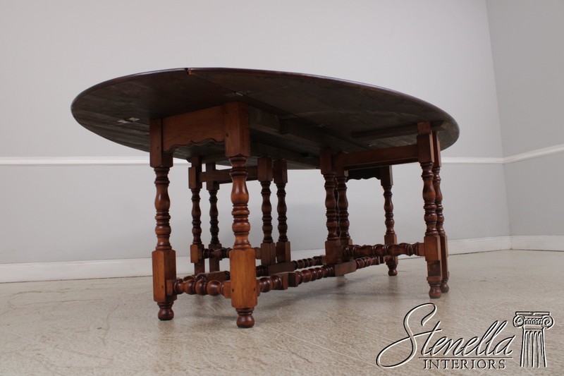 L73370: Custom Made Large Walnut Gateleg Drop Leaf Dining Table gallery