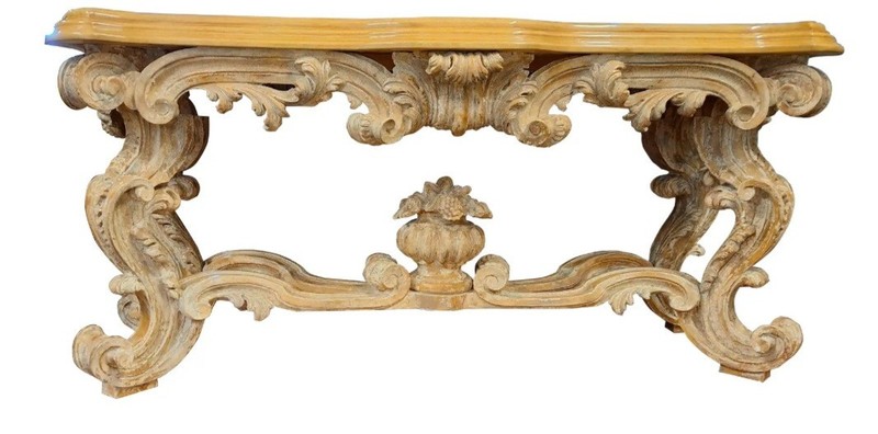 Beautifully Carved MADE IN SPAIN SPANISH LARGE HEAVY ROCOCO CONSOLE TABLE