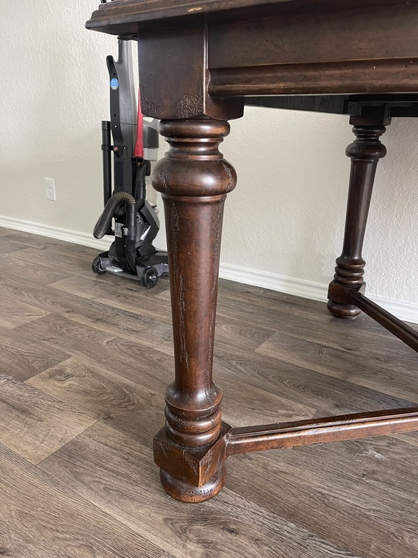 8ft L x 4ft W x 3ft L dark walnut dining table gallery