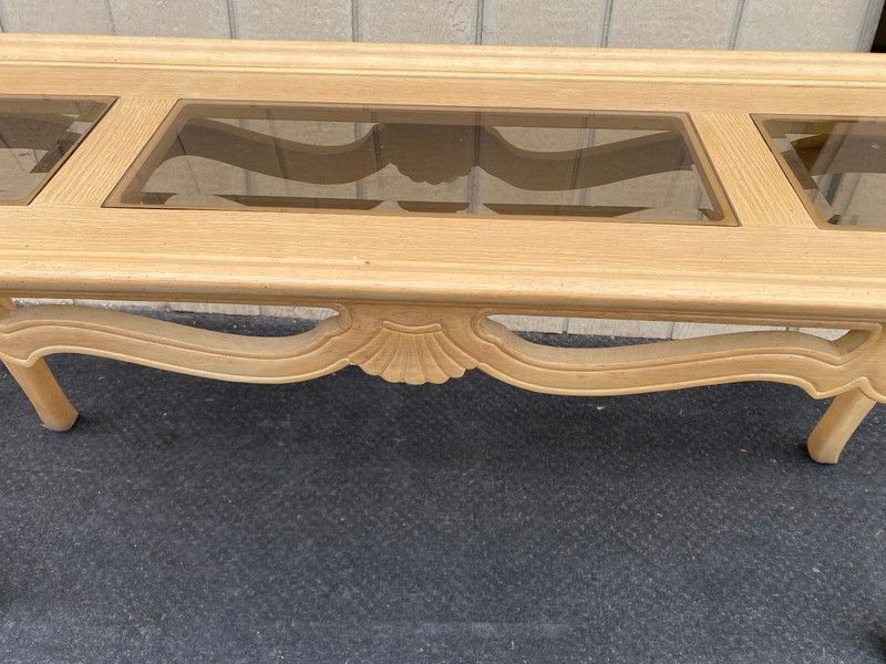 64557 Romantic Shabby Modern Console Hall Table Stand Glass Inserts gallery