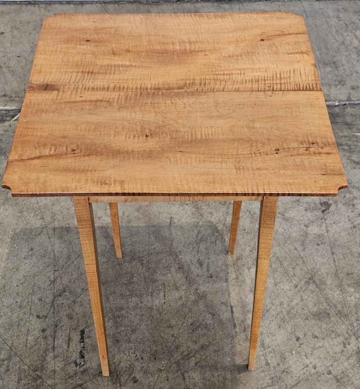 Antique Tiger Maple Federal Style Single Drawer Occasional Table Bench Made gallery