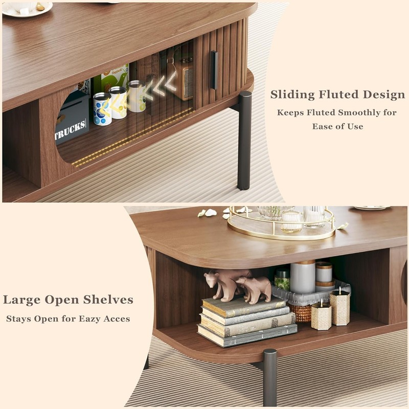 Coffee Table, 39.4" Mid Century Modern Coffee Tables for Living Room, Coffee gallery
