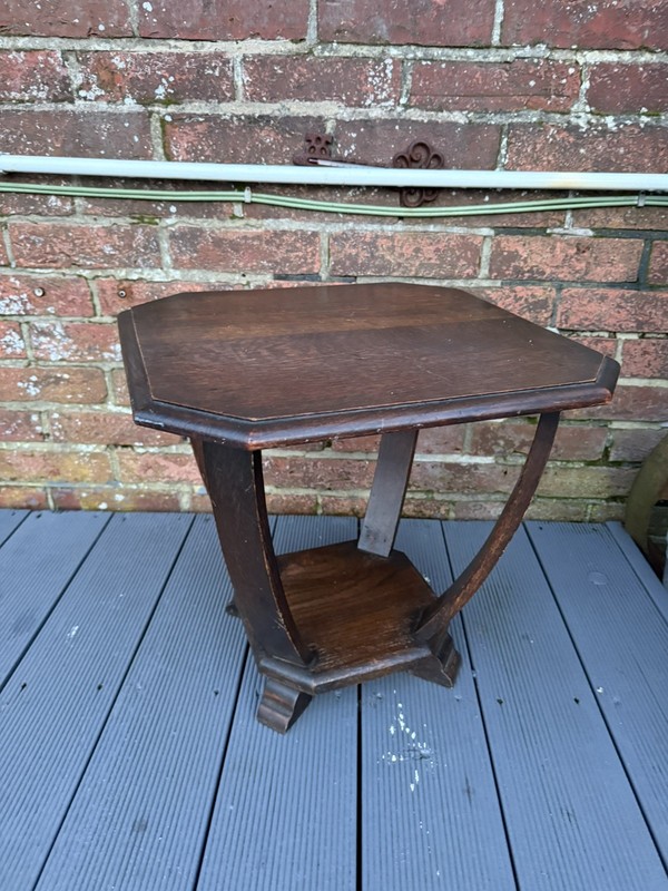 Antique Art Deco 2 Tier Side Table Lamp Table Plant Stand Coffee Table gallery