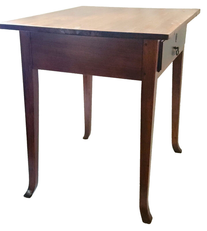 TAVERN TABLE, Vernacular Hepplewhite, Walnut, Virginia, Turnout Foot, 1800, 30"w gallery