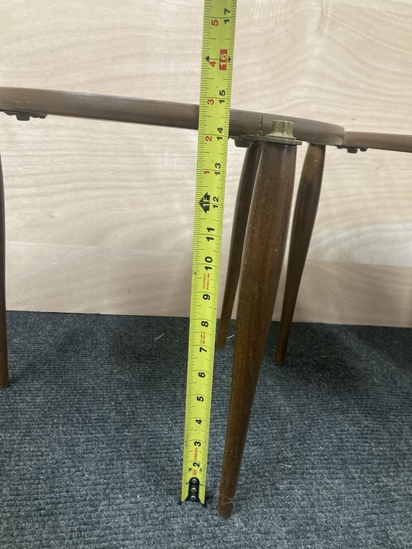 Mid-Century Atomic Walnut Stacking Round Side Tables - Set of 2 gallery