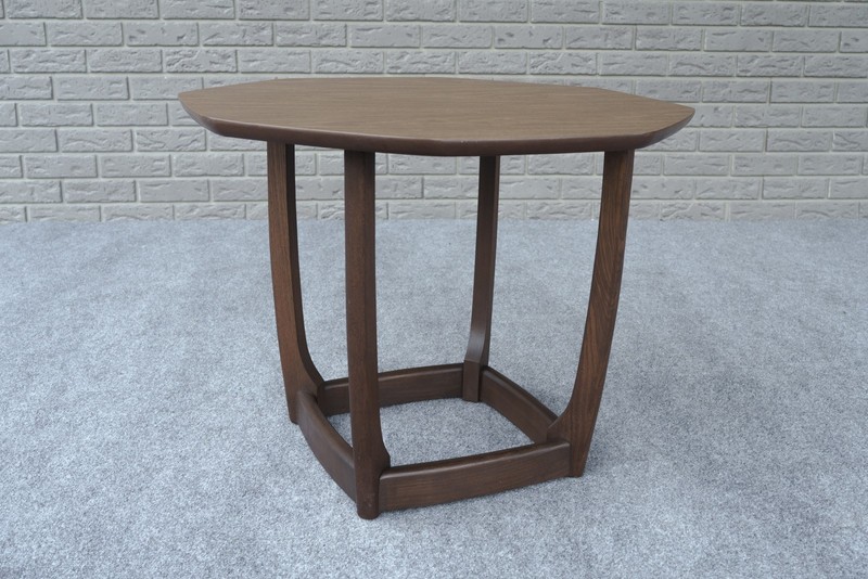 Mid Century Danish Modern Woodgrain Formica & Ash Octagonal End Table in the Sty