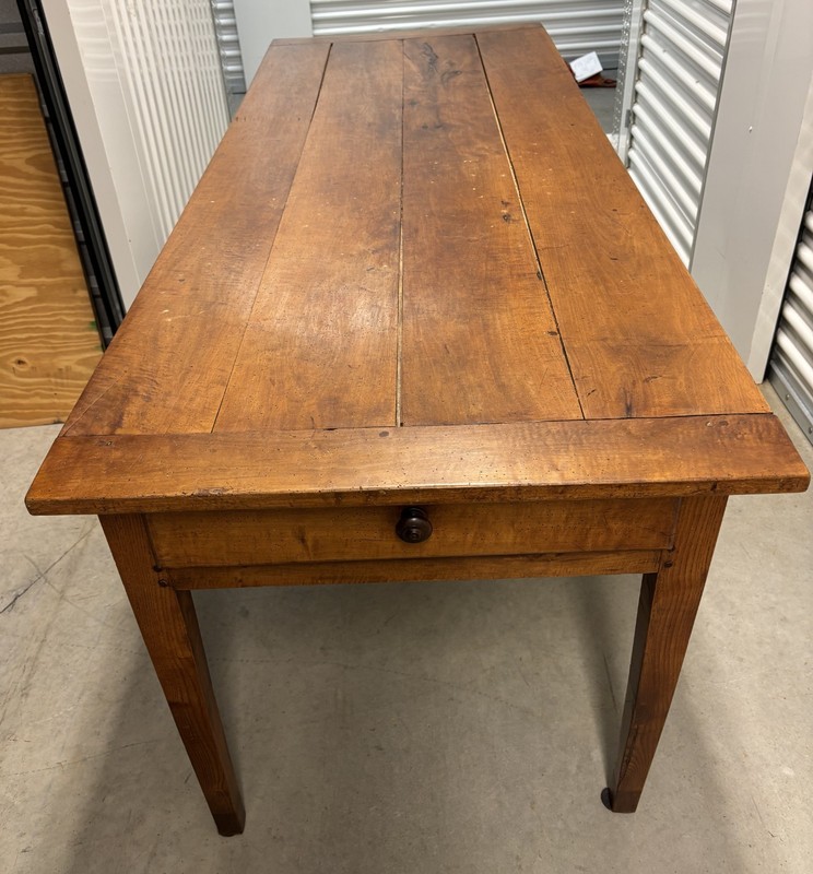 Classic French Farmhouse Table - C. 1840 -1870 Walnut - Three Drawers gallery
