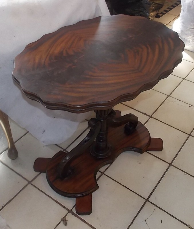Book Matched Flame Mahogany Veneer Entry Table / Side Table (ENT32) gallery