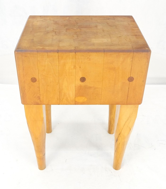 Heavy Vintage Solid Maple Rectangle Butcher Block Table 1970s CLEAN! gallery