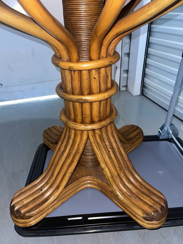 Vintage HTF Table Bamboo Lexington Cane Bistro Tommy Bahama Wood Kitchen Table gallery