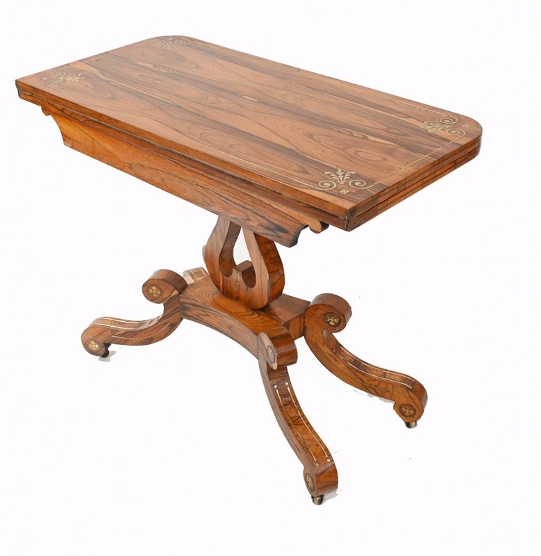 Antique Card Table - Rosewood Regency Games Tables Circa 1810 gallery