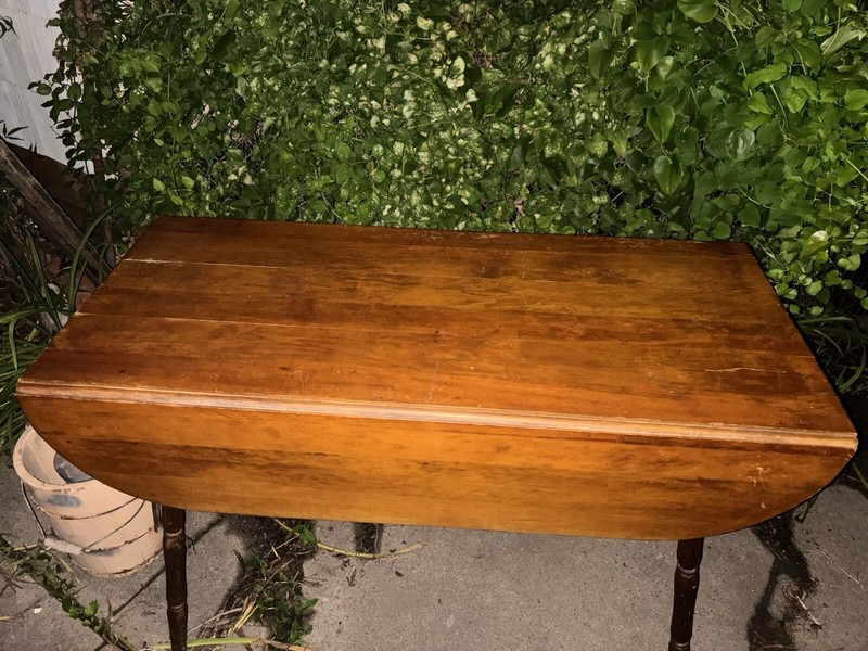 Vintage Antique Drop Leaf Table . Mid to Late 1800s Rare Piece Of Furniture