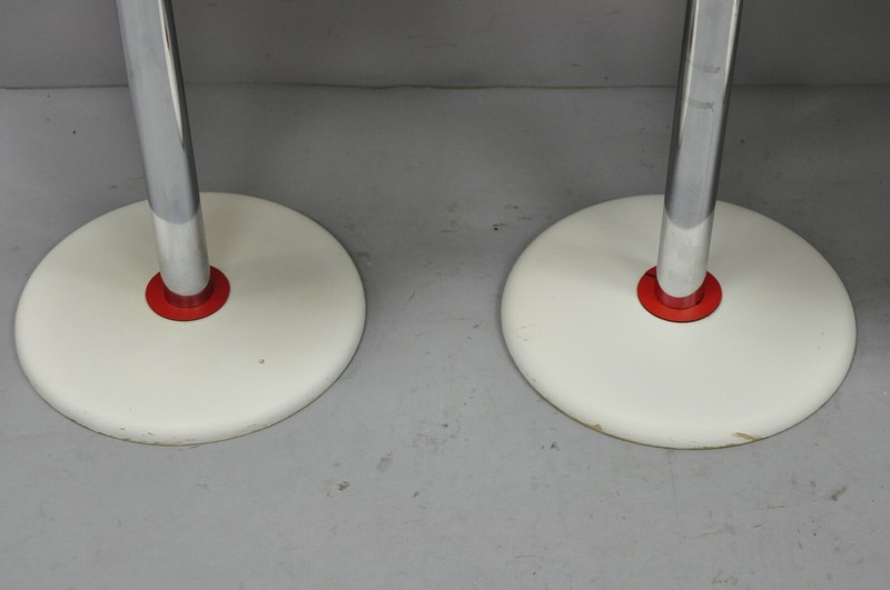 Mid Century Orange Yellow White Round Side Tables by R. Johnson - Set of 4 gallery