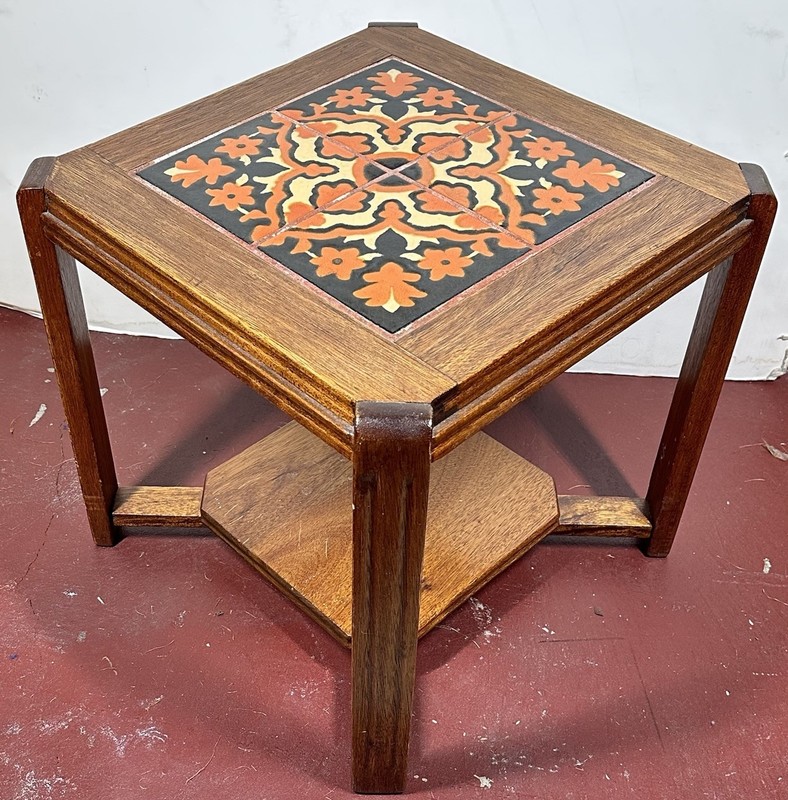 Vintage 1970’s Tiled Side Table 19″ x 19″ x 18.5″