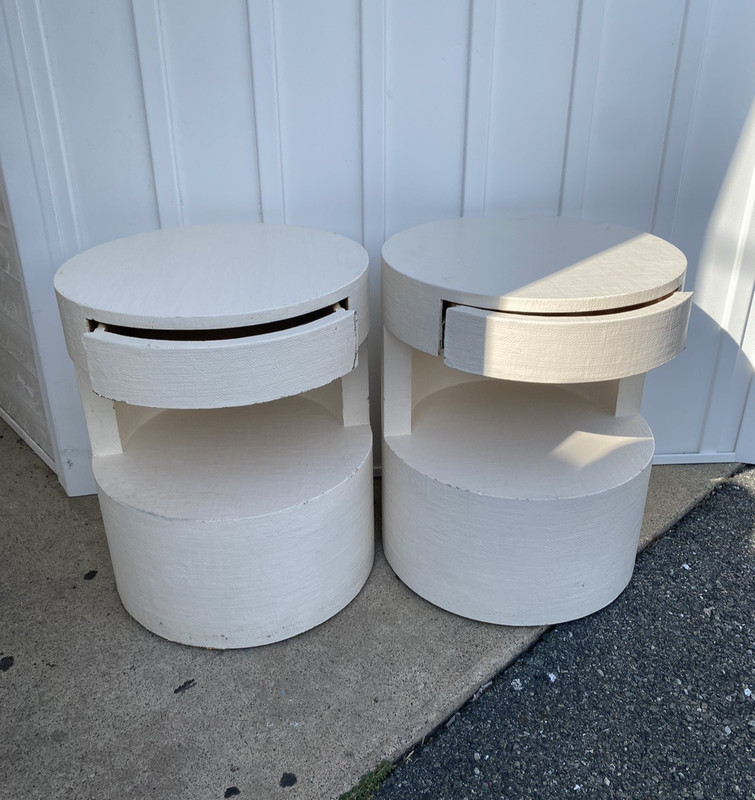 KARL SPRINGER Style Side End Table/ Night Stands