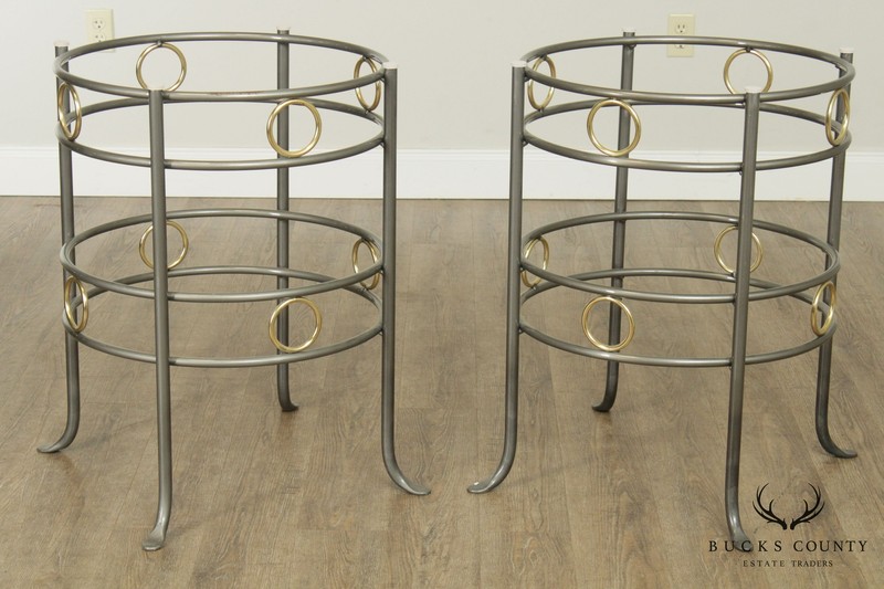 Charleston Forge Pair Circular Iron & Brass Table Bases gallery