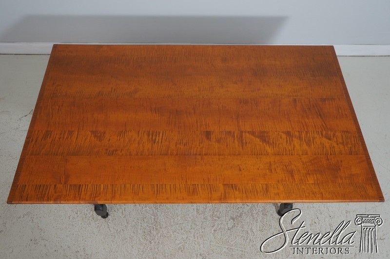 L70685: Eldred Wheeler Attributed Benchmade Tiger Maple Dining Tavern Table gallery