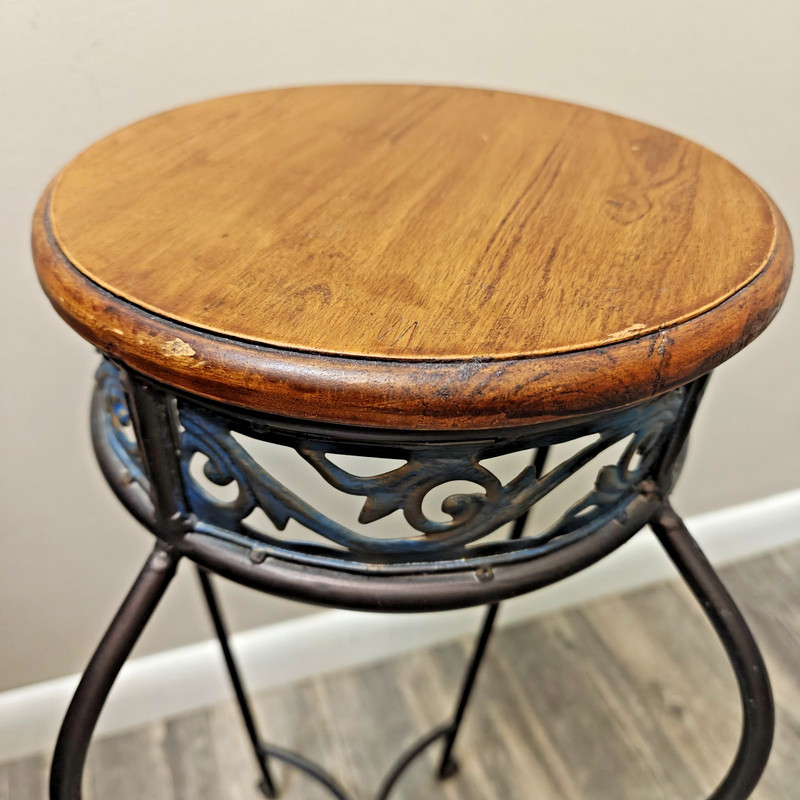 Wood Top Metal Plant Stand gallery