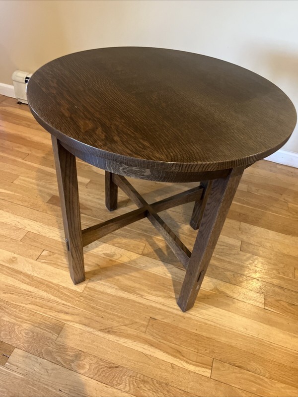 Stickley Mission Collection Oak Round Lamp Table