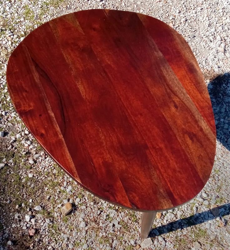Solid Walnut Egg Shaped Coffee Table (CT349)