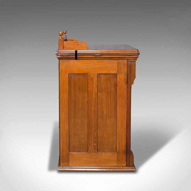 Antique Sewing Machine Cabinet, English, Walnut, Machinist Console, Circa 1920 gallery