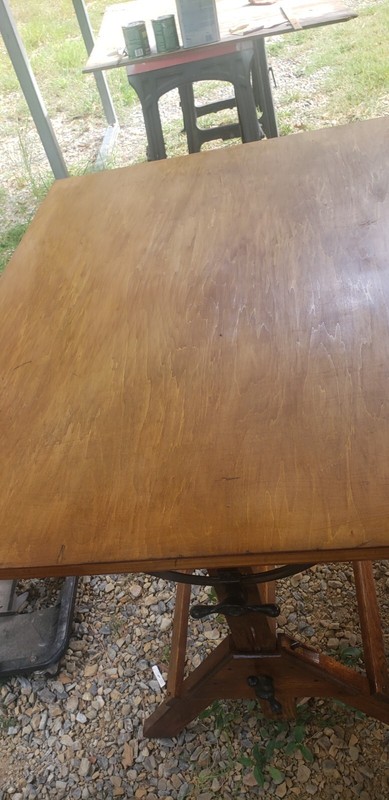 Solid maple HAMILTON DRAFTING TABLE 48" x 37.5" cast iron EX+ Model 49J2-36-70 gallery