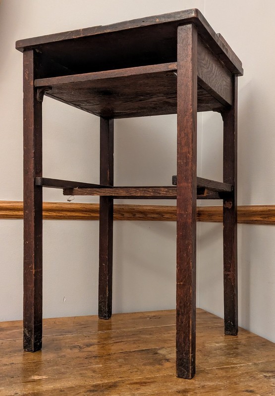 Antique Arts & Crafts Oak Telephone Side Table