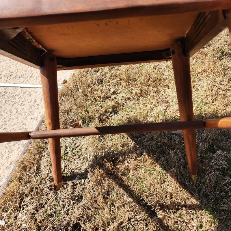 MCM Craddock Refinished Walnut Scissor Leg Table and 6 Chairs gallery