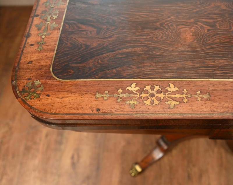 Period Regency Card Tables Games Brass Inlay 1810 gallery