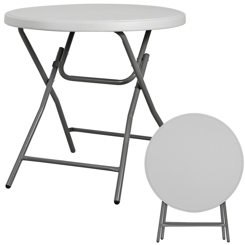32Inch Round Folding Table Plastic Dining Utility Table Furniture Outdoor Indoor gallery
