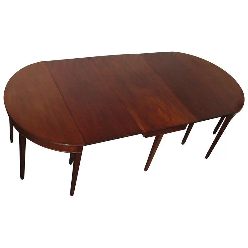 Antique American Federal Hepplewhite Mahogany Extending Dining Table Circa 1790