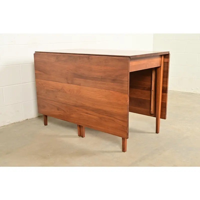 Henkel Harris Federal Solid Walnut Drop Leaf Dining Table, Circa 1960s gallery
